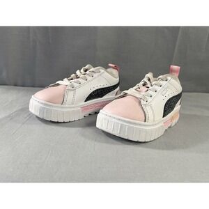 Puma Toddler Girls 7C Mayze Aurora Sneakers Shoes White Pink And Black Athletic